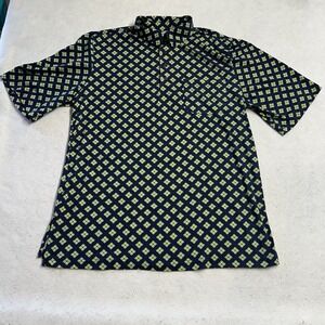 King Size Blue Polo Button Down Shirt Men's Size Large Short Sleeve Collared